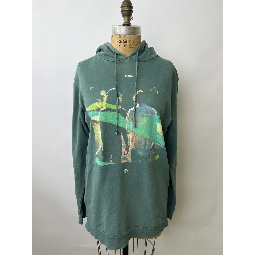Porter Robinson Madeon Shelter Live Tour Hoodie Green Graphic Sweatshirt Small